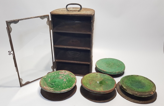 KUTUSUNDA OSMANLI DÖNEMİ ÇANAKKALE SERAMİK MACUNLUK SETİ - ÇOK NADİR 