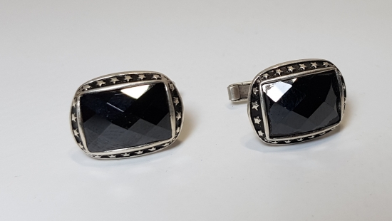 ÜZERİ TAŞLI GÜMÜŞ KOL DÜĞMELERİ