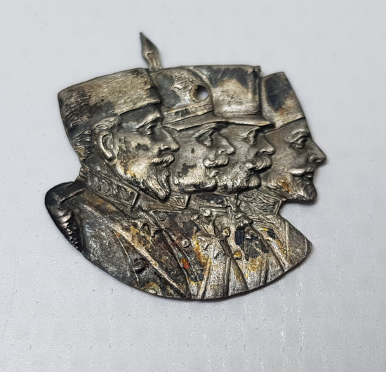 1. DÜNYA SAVAŞI 4'LÜ İTTİFAK LİDERLER KONULU GÜMÜŞ ROZET