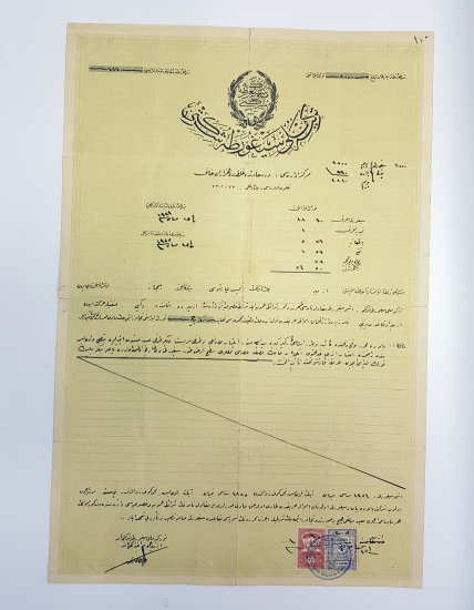 1924 TÜRKİYE MİLLİ SİGORTA ŞİRKETİ OSMANLICA POLİÇE 