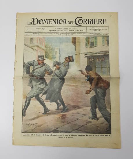 SELANİK'TE YUNAN SUBAYININ BİR TÜRK TARAFINDAN VURULMASI KONULU KAPAK RESİMLİ DERGİ