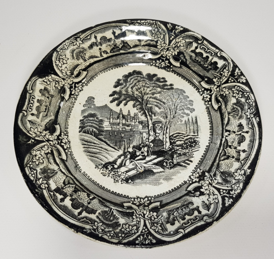 OSMANLI DÖNEMİ BOSPHORUS DAMGALI İSTANBUL MANZARALI PORSELEN TABAK