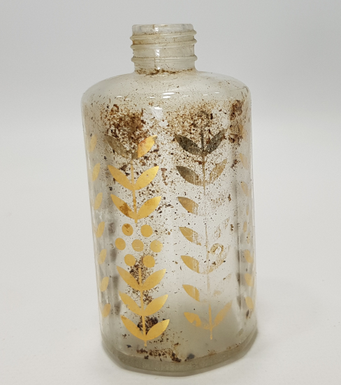 OSMANLI DÖNEMİ ÜZERİ OSMANLICA YAZILI KOKU ŞİŞESİ