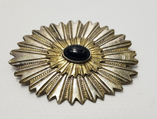 OSMANLI DÖNEMİ ŞEMSE FORMLU GÜMÜŞ BROŞ