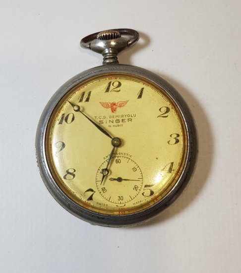 T.C.D. DEMİRYOLU SINGER MARKA CEP SAATİ