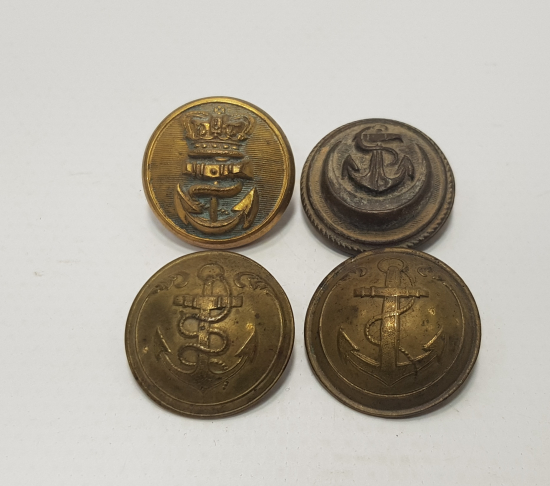 1. DÜNYA SAVAŞI OSMANLI, İNGİLİZ VE FRANSIZ DENİZCİ SUBAY DÜĞME LOTU