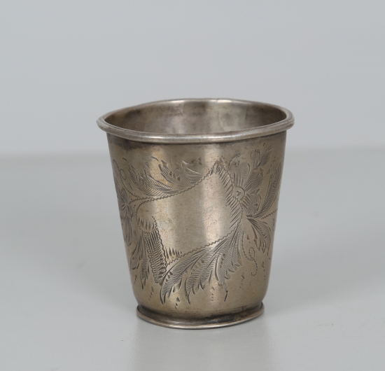 OSMANLI DÖNEMİ ÜZERİ KALEM İŞÇİLİKLİ GÜMÜŞ BARDAK