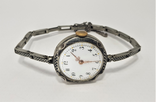 1900'LERDEN SAVATLI GÜMÜŞ BAYAN KOL SAATİ 