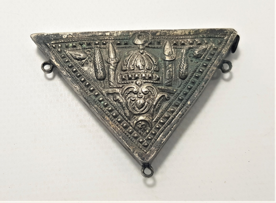 OSMANLI DÖNEMİ AY YILDIZ, DAVUT YILDIZI VE CAMİ MOTİFLİ GÜMÜŞ HAMAYIL 