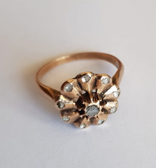 OSMANLI DÖNEMİ GÜL MODELİ ELMAS YÜZÜK 