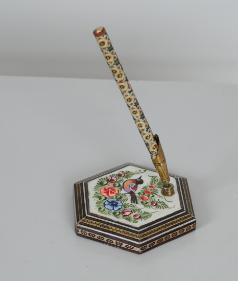 İRAN İŞİ EL BOYAMA VE MARKÜTERİ İŞÇİLİKLİ KALEMLİK