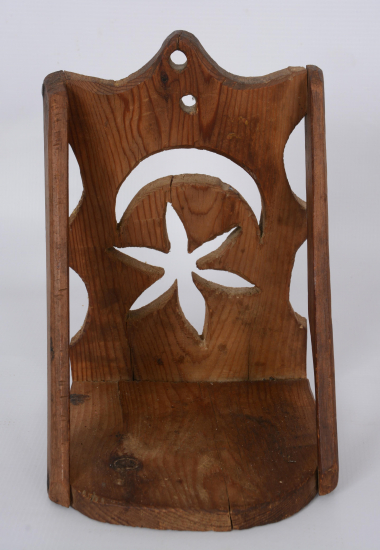 OSMANLI DÖNEMİ AY YILDIZLI AHŞAP LAMBALIK 