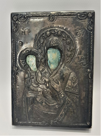 OSMANLI DÖNEMİ RUM İŞİ GÜMÜŞ İKONA