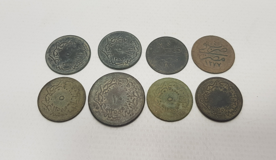 OSMANLI DÖNEMİ 8 ADET MADENİ PARA