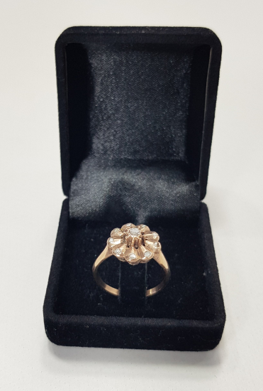 OSMANLI DÖNEMİ ELMAS TAŞLARLA BEZELİ GÜL MODELİ ALTIN YÜZÜK