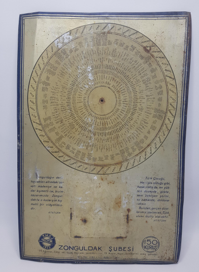 TÜRK HAVA KURUMU ZONGULDAK ŞUBESİ TENEKE TAKVİM ALTLIĞI 