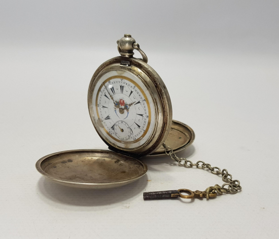 OSMANLI DÖNEMİ SERKISOF BILLODES GÜMÜŞ KASA CEP SAATİ 