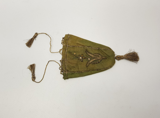 OSMANLI DÖNEMİ SIRMA İŞÇİLİKLİ AKÇE KESESİ 