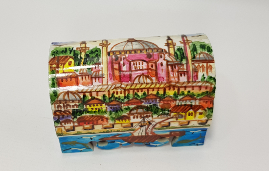 KEMİK ÜZERİ EL BOYAMA MÜCEVHER KUTUSU