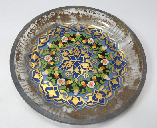 OSMANLI DÖNEMİ ALTIN VARAKLI VE MİNE İŞÇİLİKLİ İKRAMLIK - HURMALIK