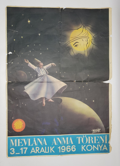 1966 MEVLANA ANMA TÖRENİ KONYA AFİŞ