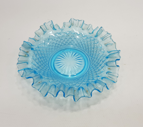 OSMANLI DÖNEMİ MAVİ RENKLİ KRİSTAL CAM MARUL İKRAMLIK 