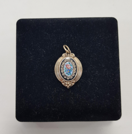 MİNELİ GÜMÜŞ RESİMLİK KOLYE UCU 