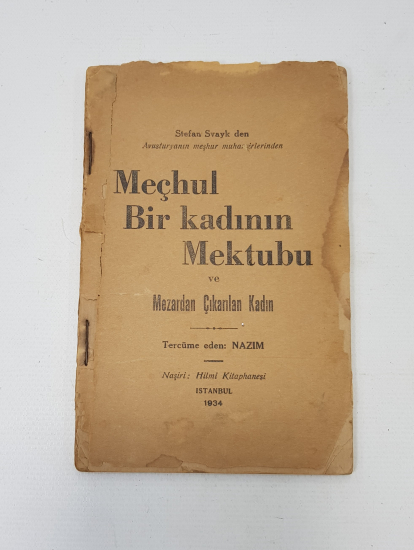 NAZIM HİKMET - MEÇHUL BİR KADININ MEKTUBU 1934 İLK BASKI KİTAP