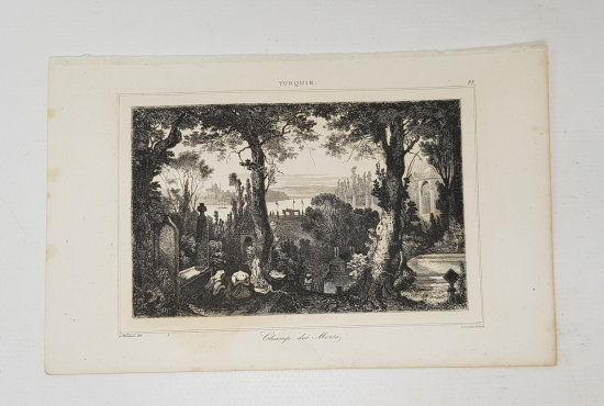 OSMANLI DÖNEMİ GRAVÜR: İSTANBUL'DA BİR MEZARLIK 