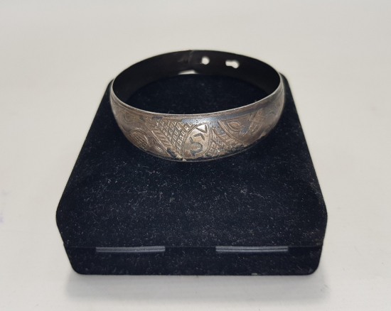 OSMANLICA YADİGAR YAZILI GÜMÜŞ BİLEZİK 