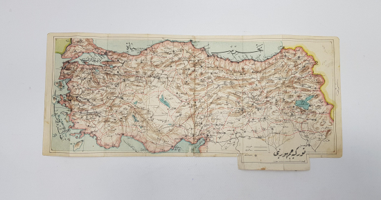 OSMANLICA YAZILI TÜRKİYE CUMHURİYETİ HARİTASI 