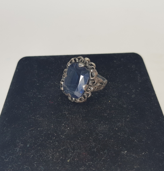 MAVİ TAŞLI GÜMÜŞ YÜZÜK 