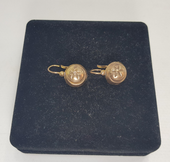 OSMANLI DÖNEMİ AY YILDIZ BAYRAKLI BİR ÇİFT ALTIN KÜPE 