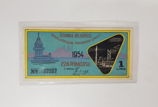 1954 İSTANBUL BELEDİYESİ YARDIMLAŞMA CEMİYETİ EŞYA PİYANGOSU