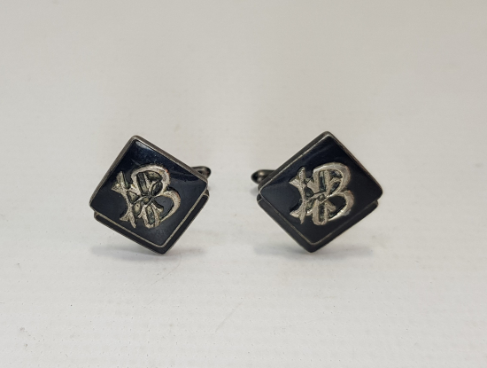 HB İNİSİYALLİ GÜMÜŞ KOL DÜĞMELERİ 