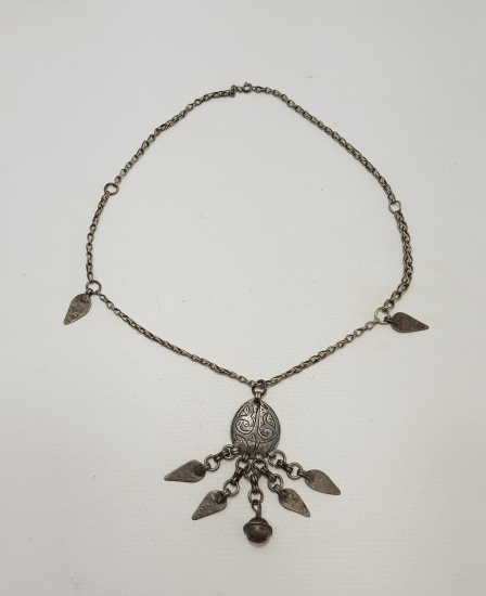 OSMANLI DÖNEMİ SAVATLI GÜMÜŞ KOLYE 