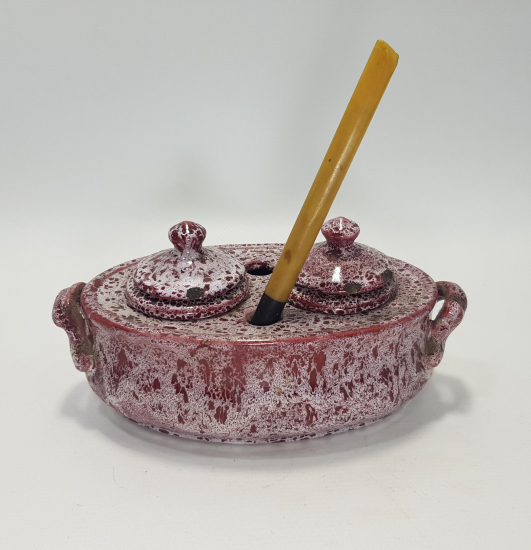 OSMANLI DÖNEMİ SERAMİK ÜZERİ EMAYE KAPLI HOKKA TAKIMI 