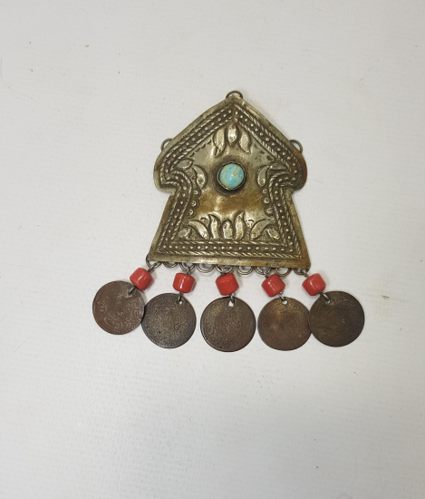 OSMANLI DÖNEMİ PENEZLERLE SÜSLÜ GÜMÜŞ KOLYE UCU 