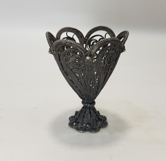 OSMANLI DÖNEMİ TELKARİ GÜMÜŞ FİNCAN ZARFI 