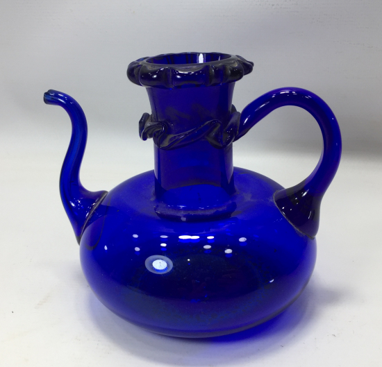 OSMANLI DÖNEMİ KOPARMA İŞÇİLİKLİ MİNİ FIRFIRLI CAM İBRİK