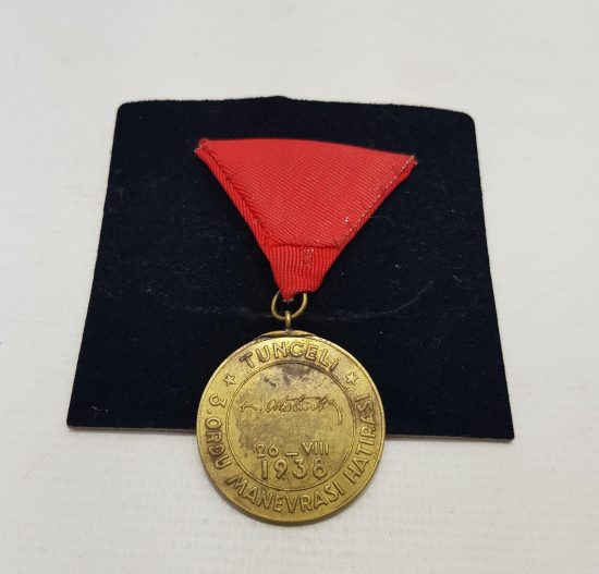1938 TUNCELİ 3. ORDU MANEVRASI HATIRASI MADALYA 