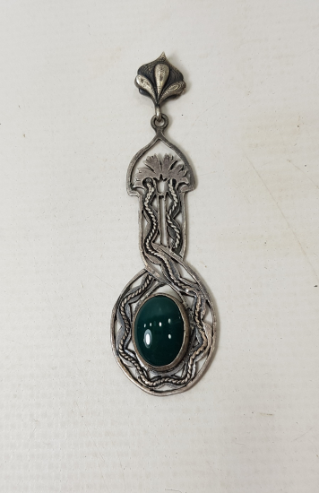 YEŞİM TAŞLI GÜMÜŞ KOLYE UCU 