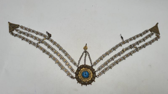 OSMANLI DÖNEMİ ERMENİ İŞİ NADİR FORMDA GÜMÜŞ ALINLIK