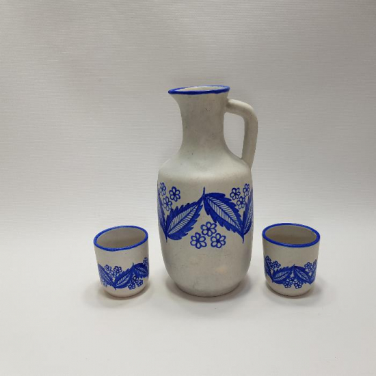 SANATÇI GORBON IŞIL İMZALI SÜRAHİ VE İKİ BARDAĞI 