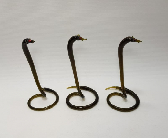 1970'LERDEN ÜÇ ADET MURANO YILAN BİBLOSU 