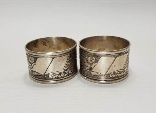 BİR ÇİFT GÜMÜŞ KAPLAMA PEÇETELİK 