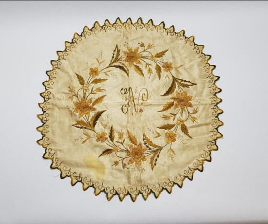 OSMANLI DÖNEMİ RUM İŞİ N İNİSİYALLİ İPEK ATLAS BOHÇA 