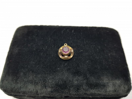 AMETİST TAŞLI ALTIN KOLYE UCU 