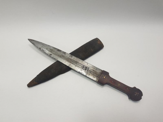 OSMANLI DÖNEMİ ÇOK NADİR ALTIN KAKMA YAZILI KAFKAS KAMASI 