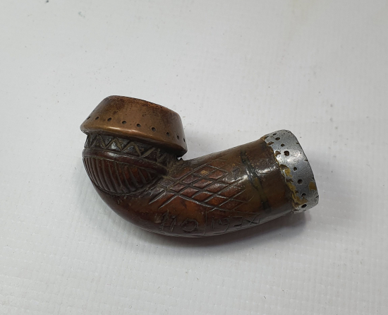 OSMANLI DÖNEMİ ÜZERİ YAZILI RUM İŞİ AHŞAP PİPO